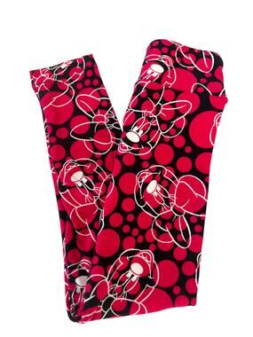 Lularoe Pink Red Minnie Leggings S/M